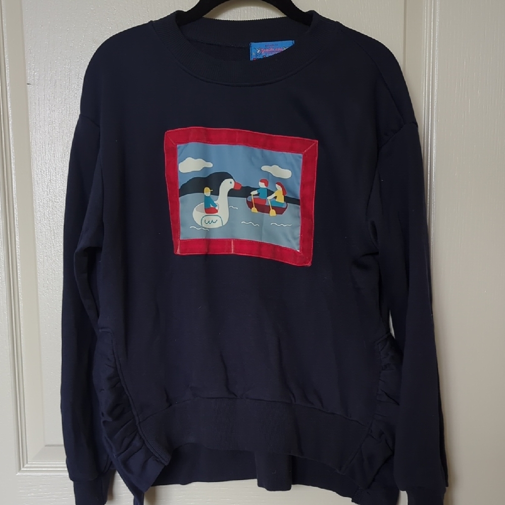 Navy Graphic Crewneck Sweater